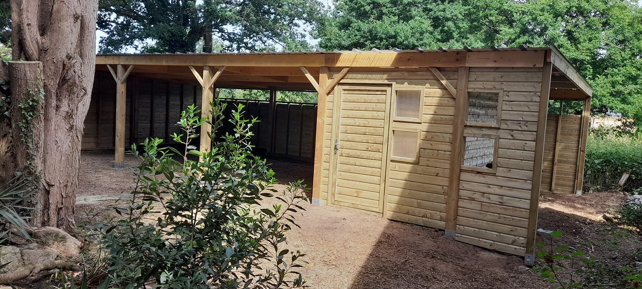 Carport bois avec local rangement