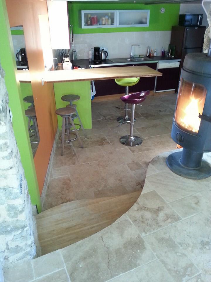 Bar avec plan de travail bois sur mesure